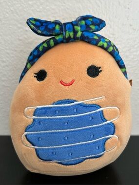 Original Squishmallows Yam the Blueberry Pastry with Bandanna 5 Inch Scented